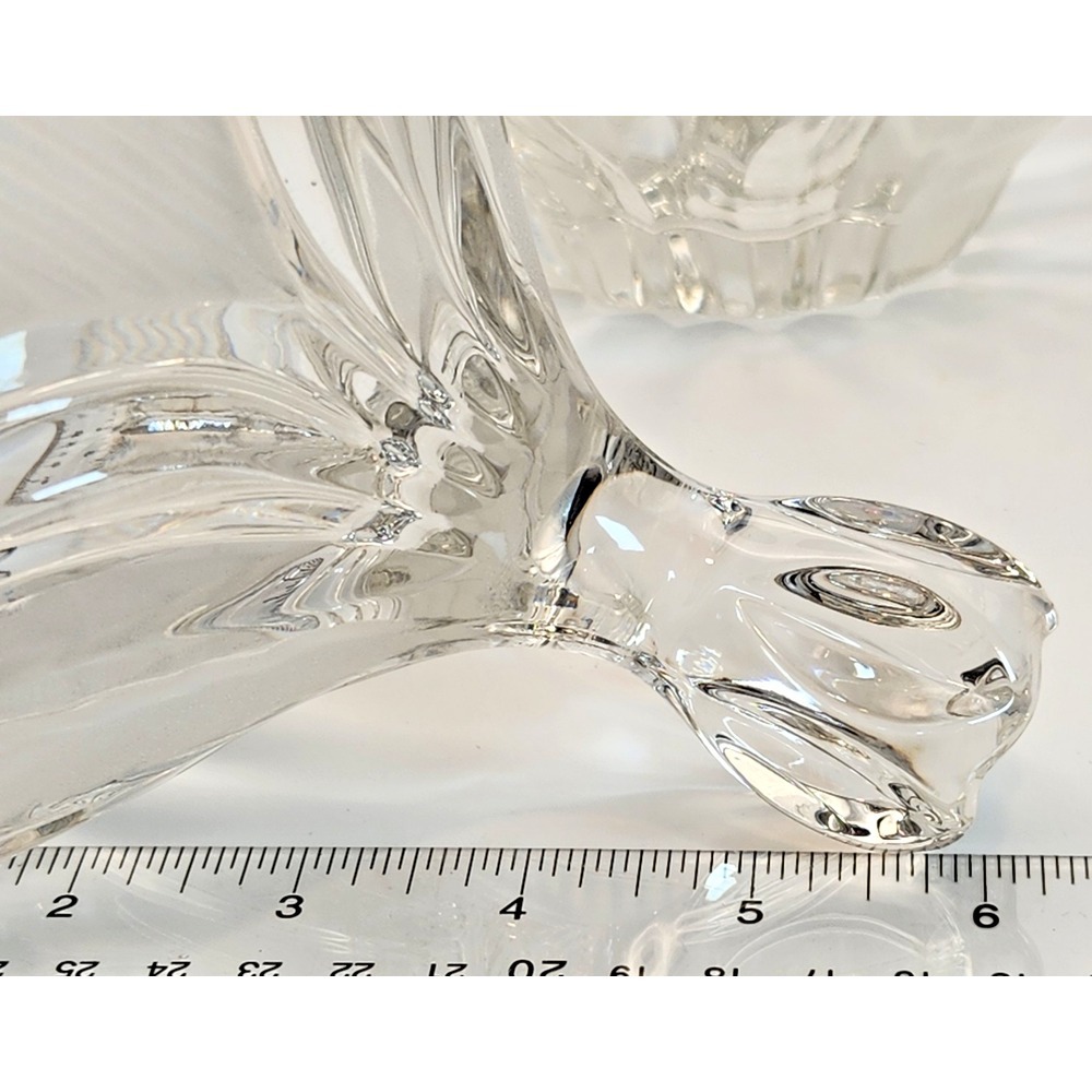Crystal Clear/frosted Crystal Novellette II Pattern Lead‎ Crystal Candy Dish 9" - Picture 13 of 16